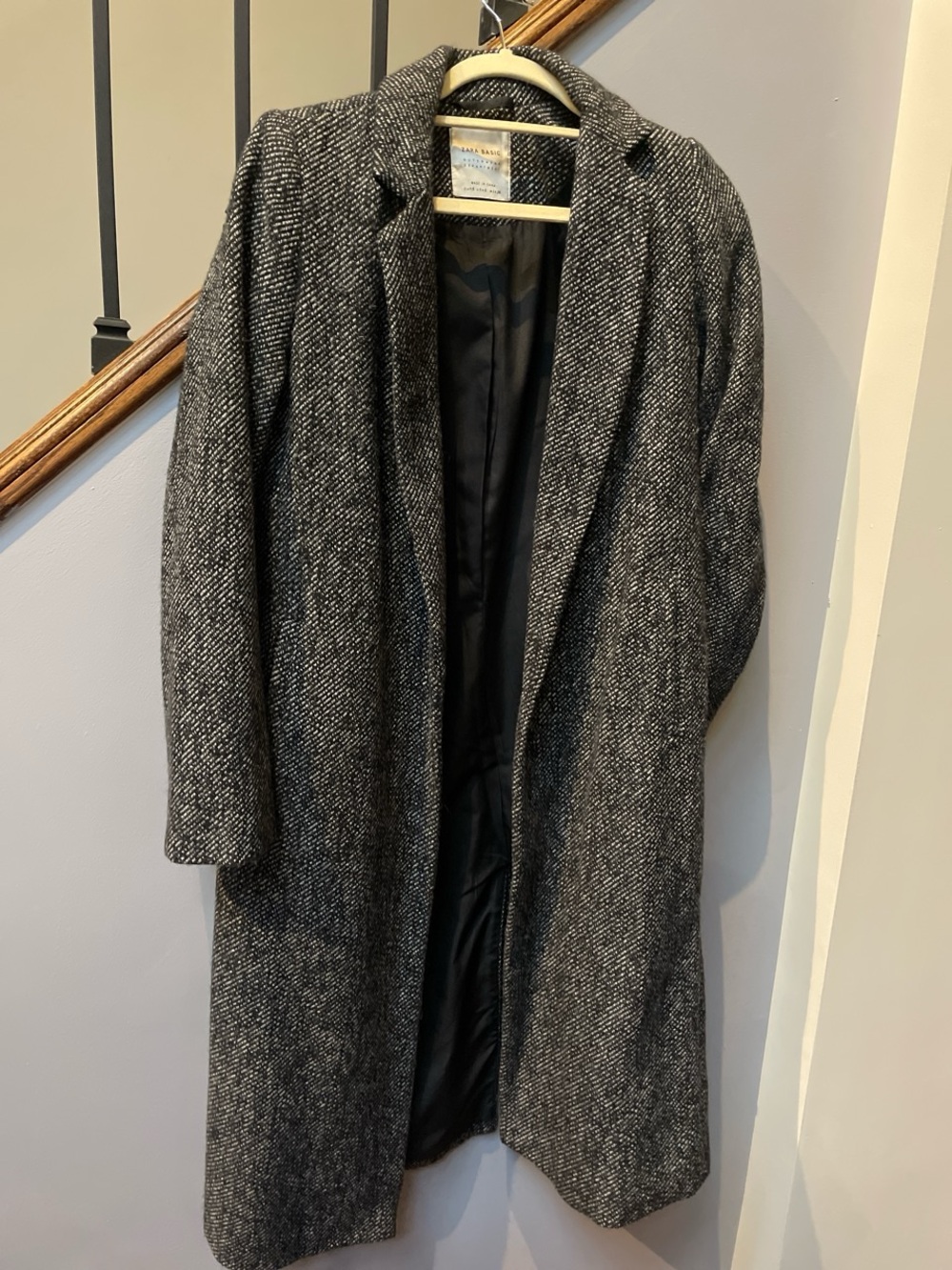 Zara Classic Women's Long Gray Tweed Overcoat - Brand: Lauren Ralph Lauren